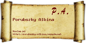 Porubszky Albina névjegykártya